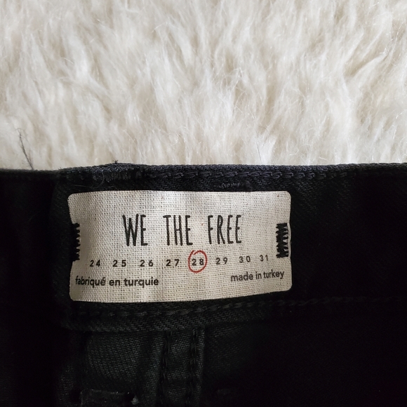 Free People Dylan High Rise Raw Hem Black Crop Jeans Size 28 - Picture 11 of 14